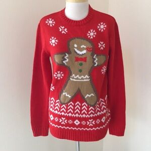 Dari red medium knit holiday sweater